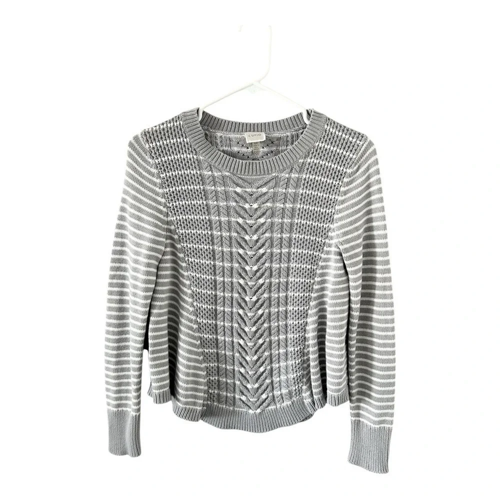 Cupio‎ Gray Cable Knit Women's Sweater Size Small